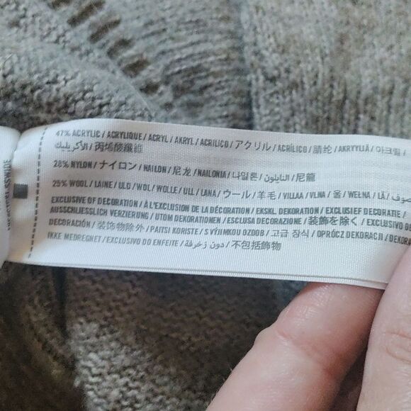 Abercrombie & Fitch Women Open Front Cardigan Light Brown Wool Blend Sweater - Picture 3 of 6